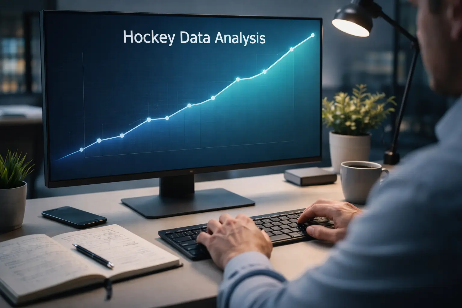 Eishockey-Datenanalyse mit Corsi und Fenwick Statistiken auf Monitor