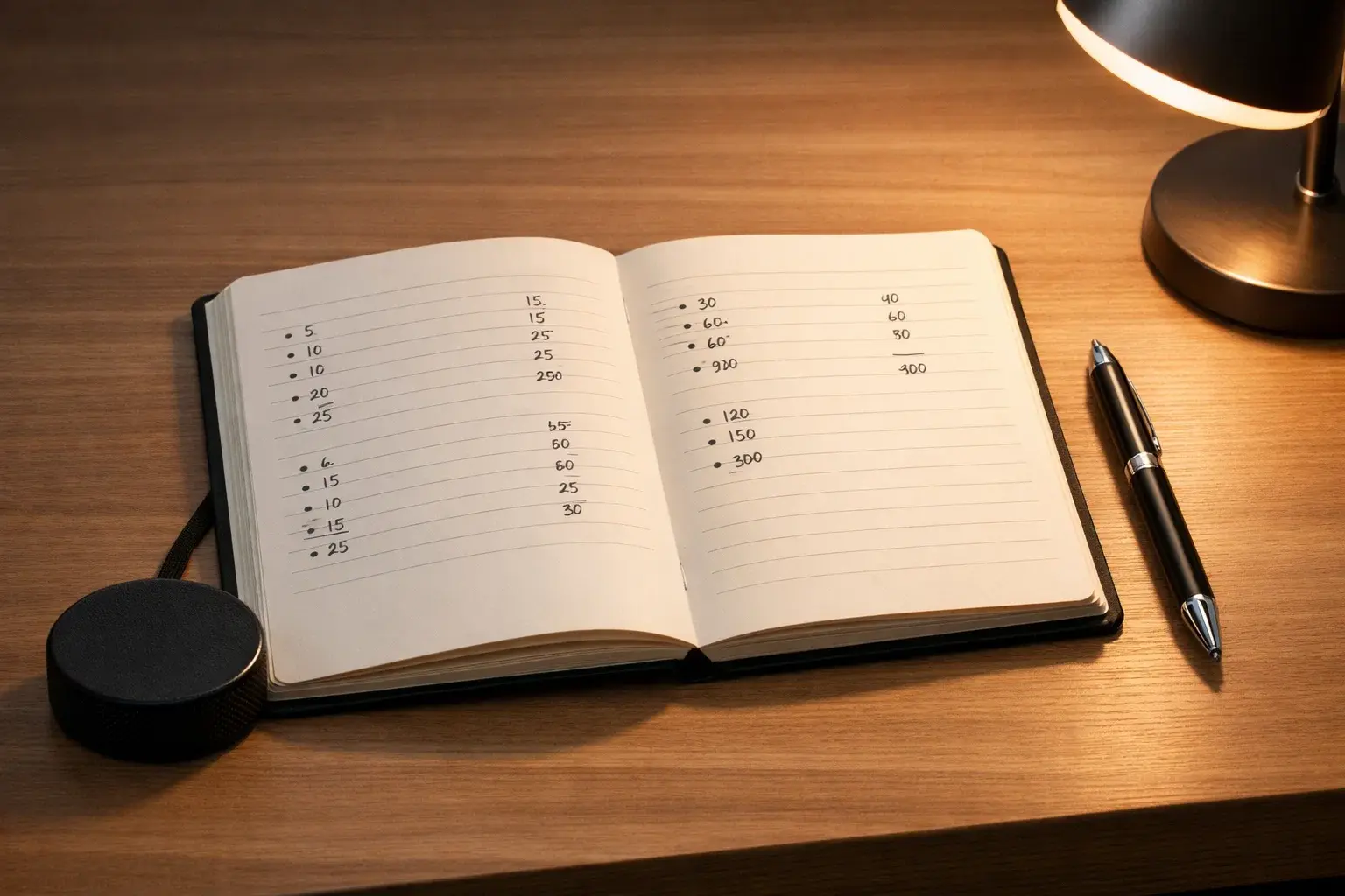 Organisierter Schreibtisch mit Notizen und Stift – Bankroll Management für Wetten