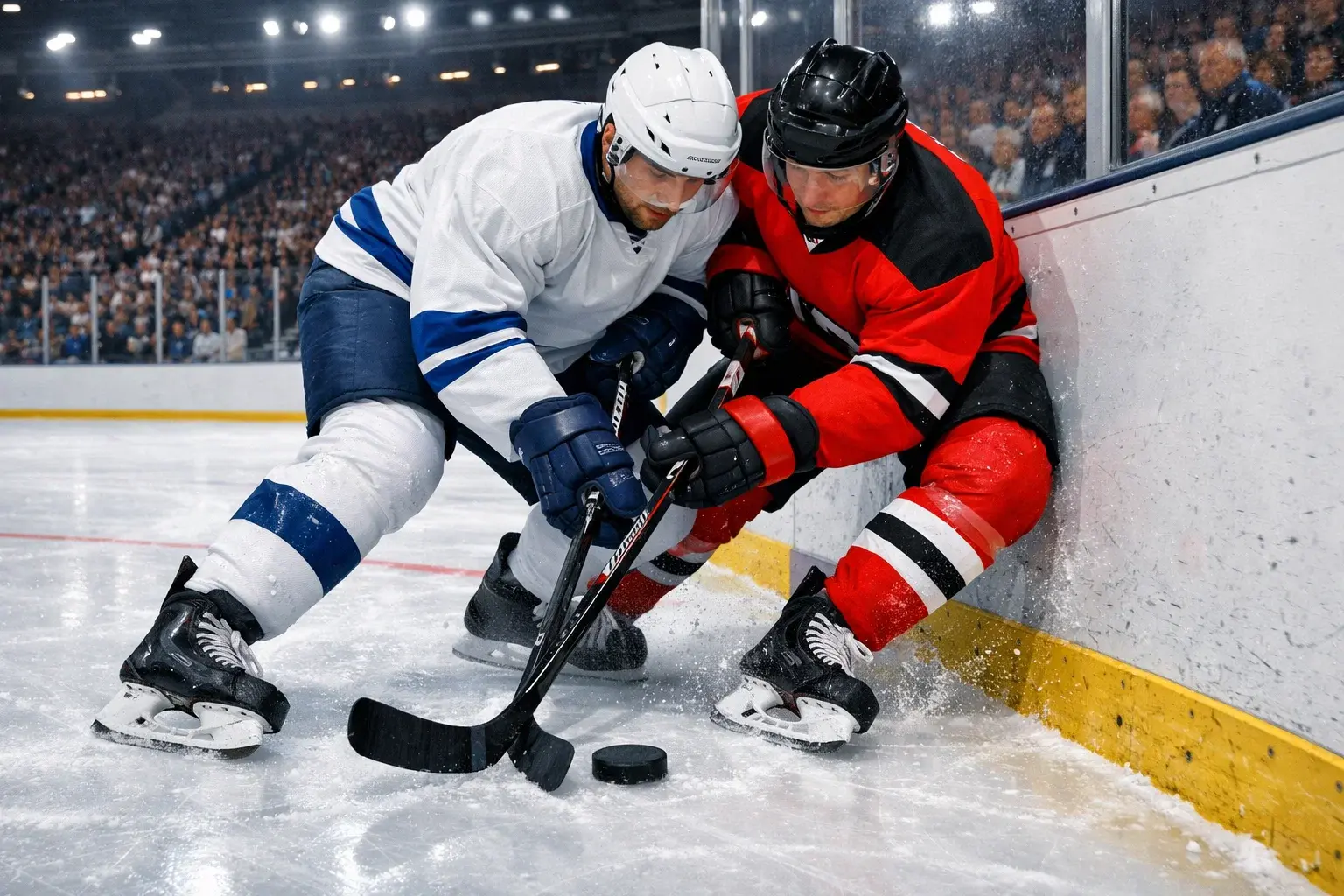 Eishockey-Szene aus der DEL mit Spielern auf dem Eis – Deutsche Eishockey Liga Wetten