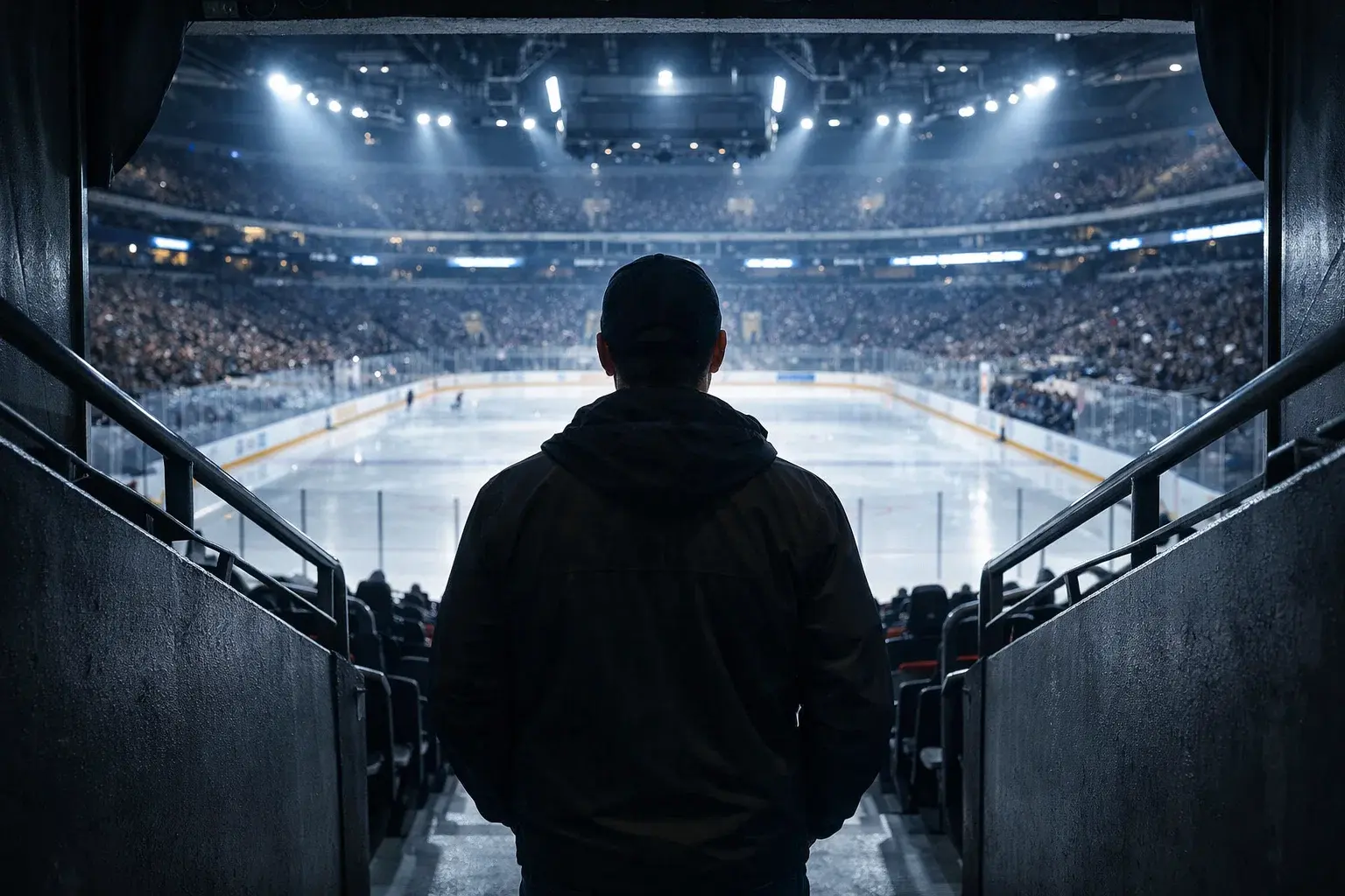 Einsteiger betritt Eishockey-Arena – Anfängerguide für Eishockey-Wetten
